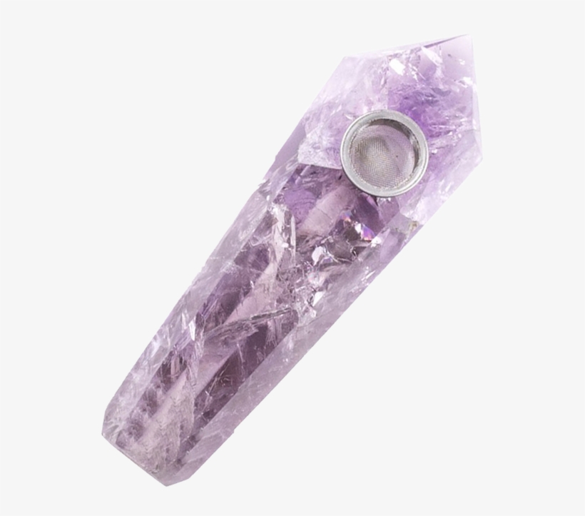 True Amethyst Natural Healing Crystal Pipe - Crystal Amethyst Pipe, transparent png download