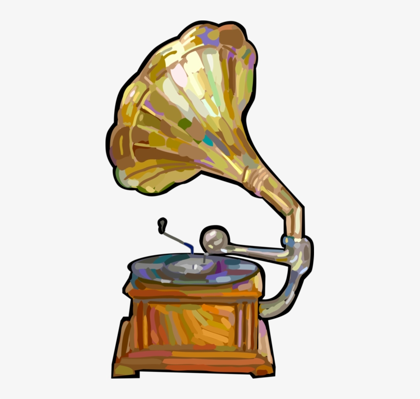 Vector Illustration Of Gramophone Phonograph Record - Song, transparent png download