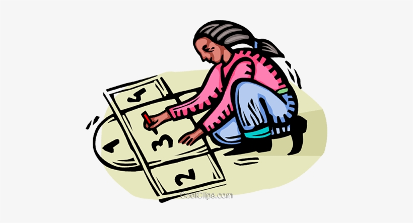 Girl Playing Hopscotch Royalty Free Vector Clip Art - Clip Art, transparent png download