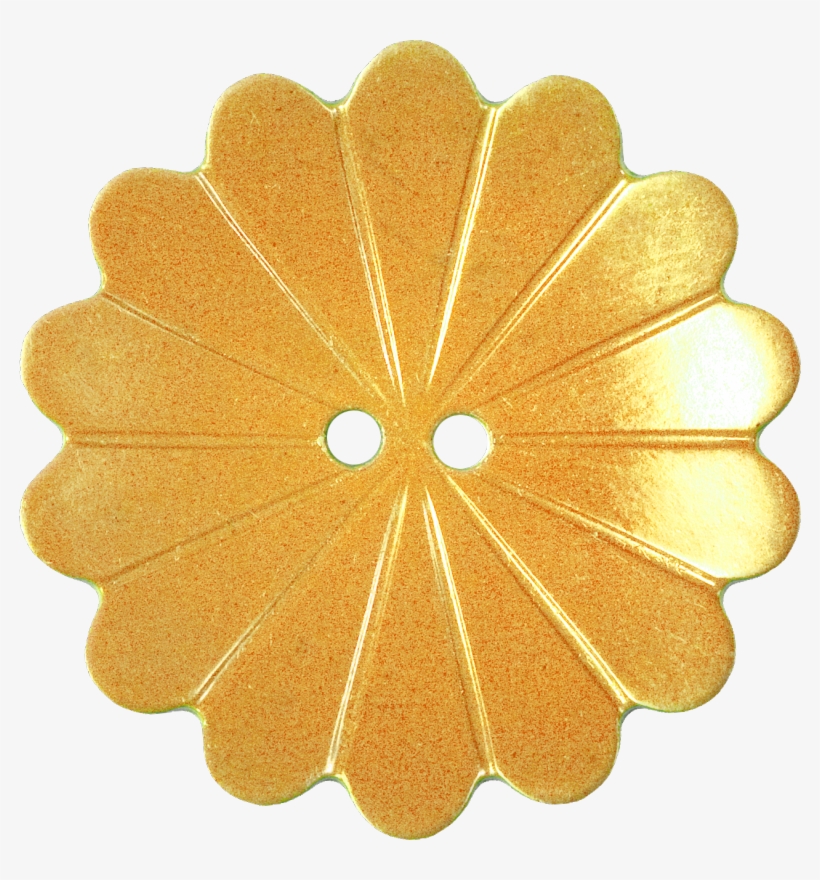 Floral Button With Fourteen Petals, Gold, transparent png download
