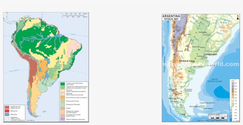 Composed Mostly Of Desert And Desert Shrub In The Southern - Physical Features Of South America, transparent png download