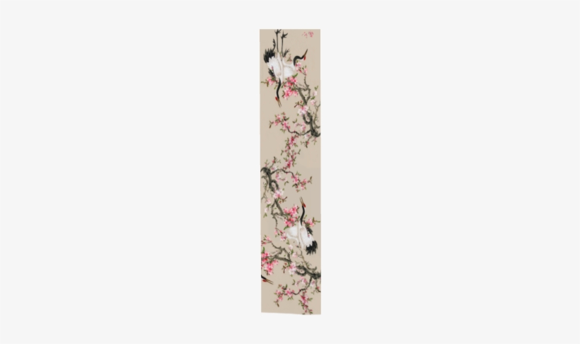 Crane & Apple Blossom Scarf - Cherry Blossom, transparent png download