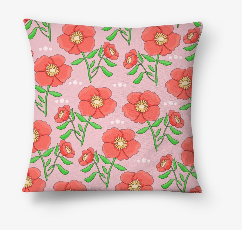 Almofada Estampa De Flores Com Fundo Rosa De Raquel - Flower, transparent png download