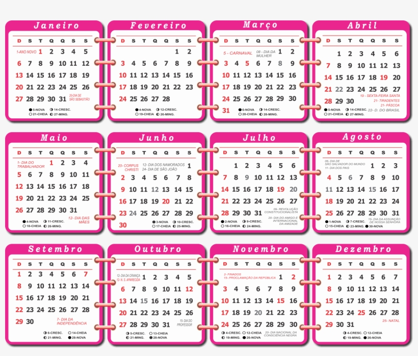 Base Calendã¡rio 2019 Rosa - Calendário 2019 Com Feriados, transparent png download