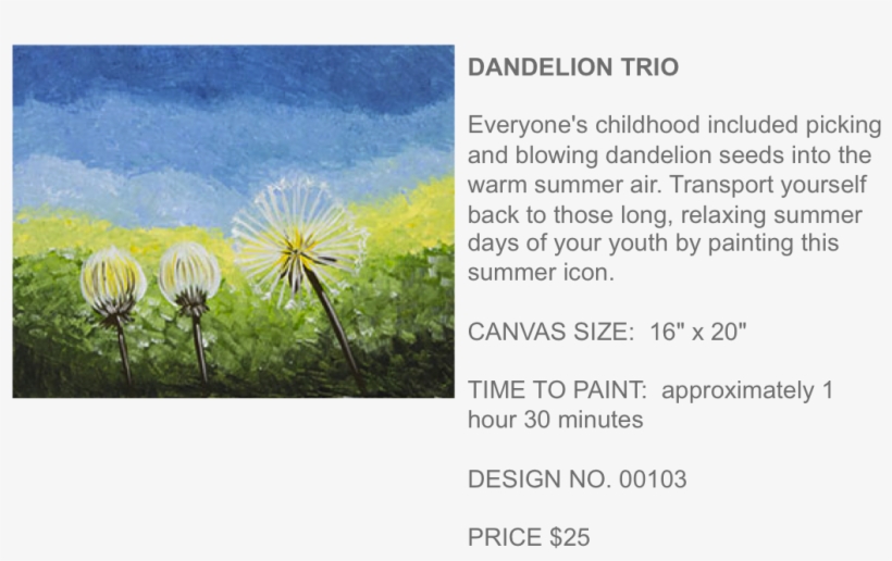Dandelion Trio Popup Paint Studio - Popup Paint Studio, transparent png download