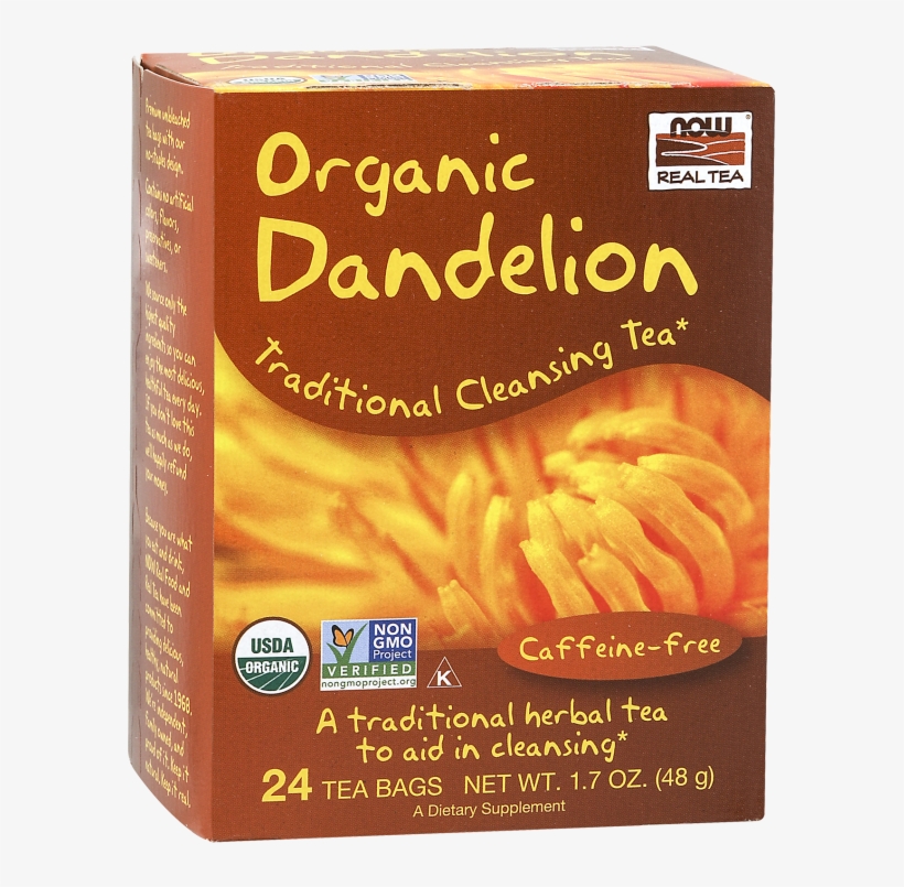 Dandelion Tea, Organic - Now Foods - Cleansing Herbal Tea Dandelion - 24 Tea, transparent png download