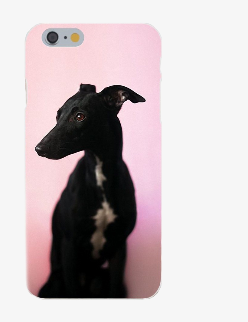 Greyhound Silicone Iphone Case With Pink Background - Whippet, transparent png download