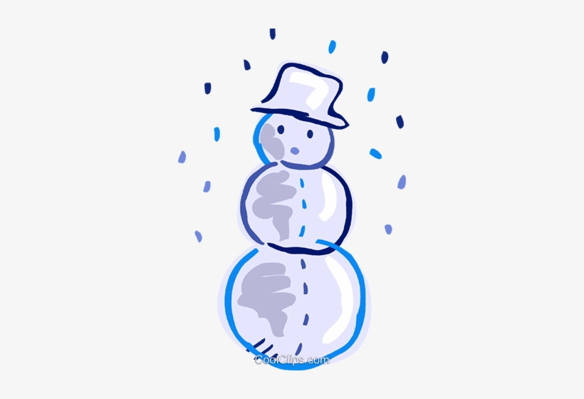 Muñeco De Nieve Con Un Sombrero Con La Nieve Cayendo - Clip Art, transparent png download
