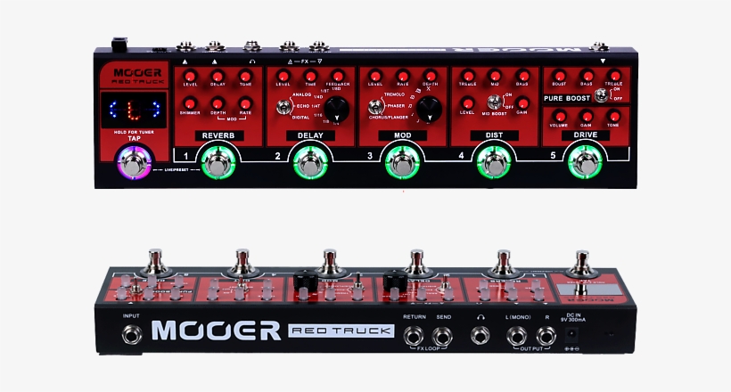 Mooer Red Truck Combined Effect Guitar Pedal With Built - Mooer Red Truck Combined Effects Pedal, transparent png download