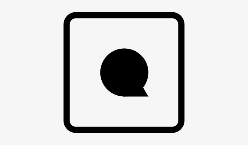 Circular Speech Bubble In Square Button Vector - Letter T In A Square, transparent png download