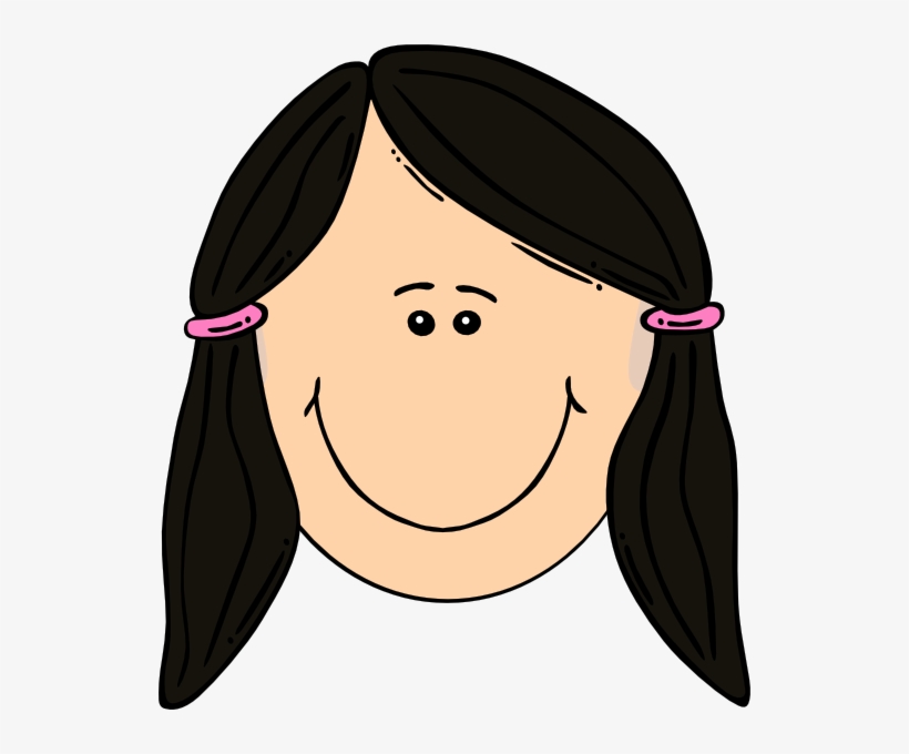 Original Png Clip Art File Smiling Dark Hair Girl Svg, transparent png download