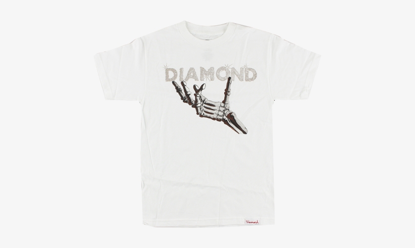 Diamond Supply Co - Skeleton Hand Logo Diamond Supply Co Mens White T Shirt, transparent png download
