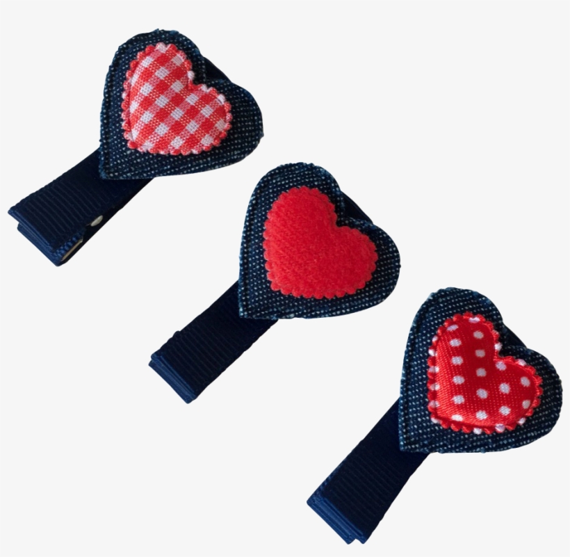 Red Heart Hair Clips, transparent png download