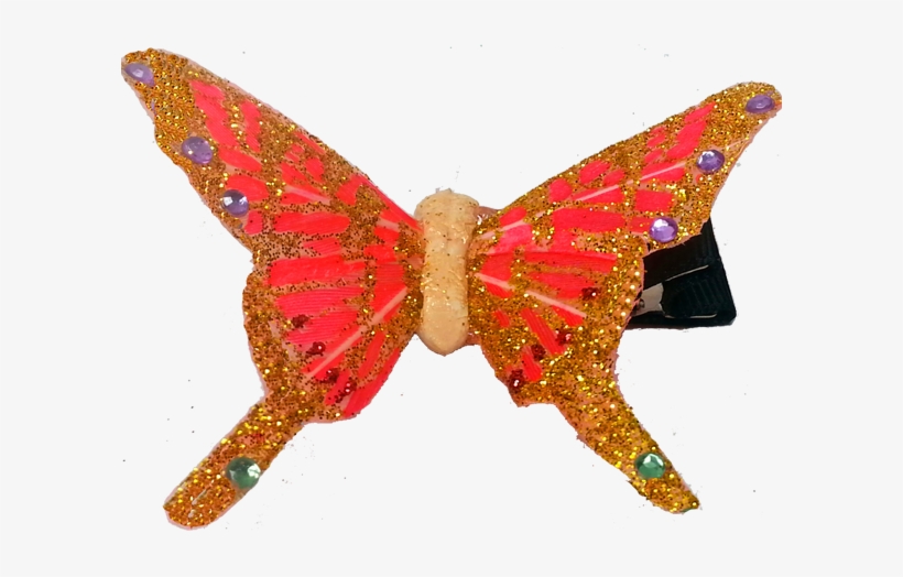 Traveling Butterflies Handmade Pink & Gold Butterfly - Gold, transparent png download
