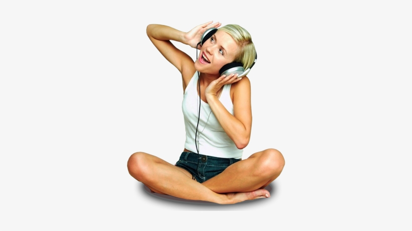 Chica Sentada Escuchando Música - Mujeres Escuchando Musica Png, transparent png download