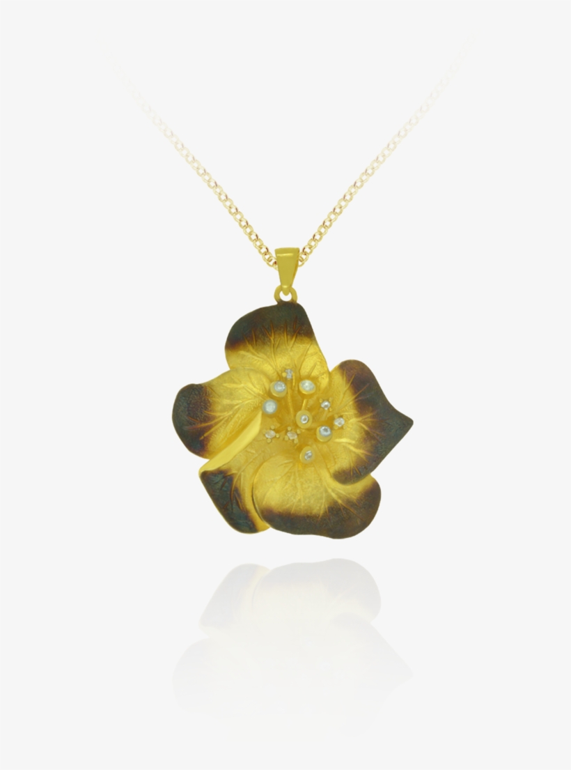 Ember Magnolia Flower With Sparkling Center Pendant - Pendant, transparent png download