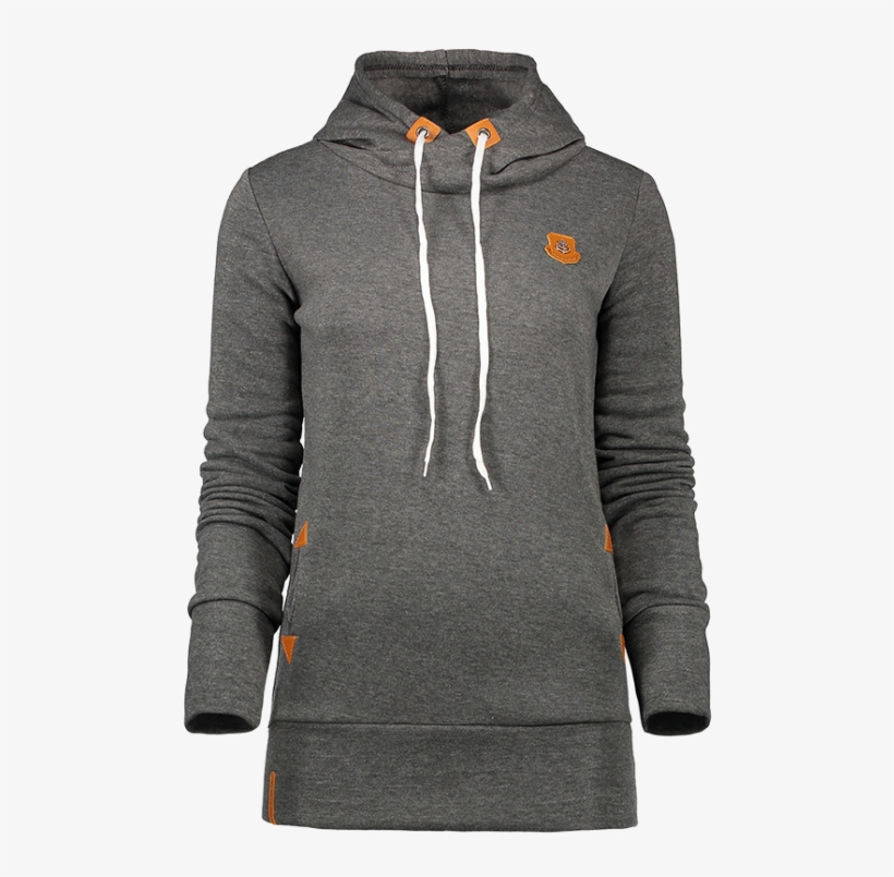 Zaful Remiendo De La Divisa De Cuello Alto Con Capucha - Hoodie, transparent png download