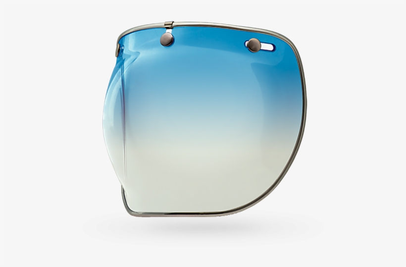 3-snap Bubble Deluxe Shield - Bell Custom 500 3-stud Ice Blue Gradient Bubble Visor, transparent png download