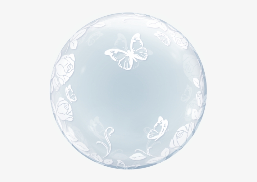 Two Sided Transparent Bubble Balloon Made Of Plastic - Roses & Butterflies Clear Bubble Balloon 24, transparent png download