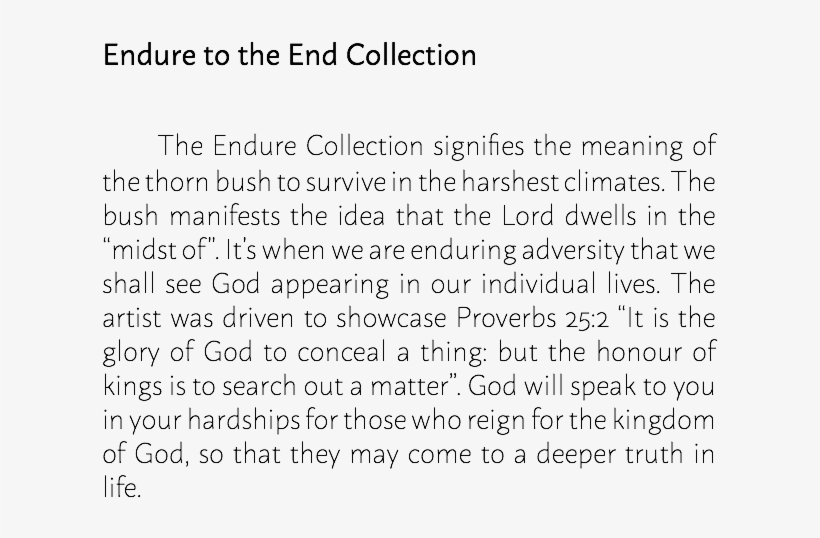 Endure To The End Collection The Endure Collection - Information, transparent png download