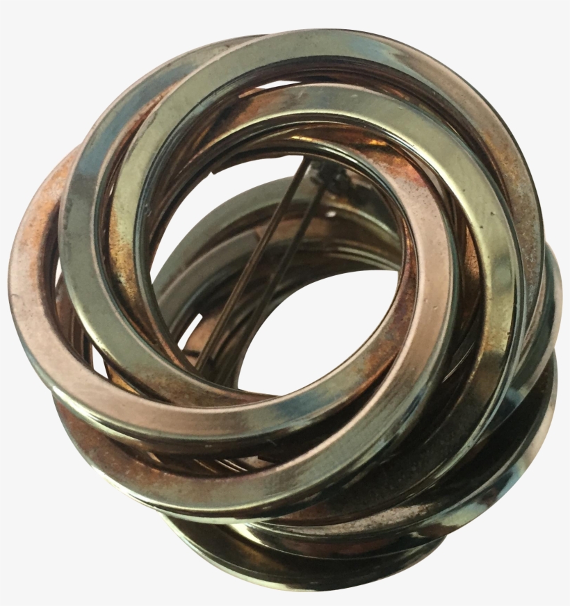 Metallic Spiral Circles Brooch Circa 1960 60's - Bangle, transparent png download