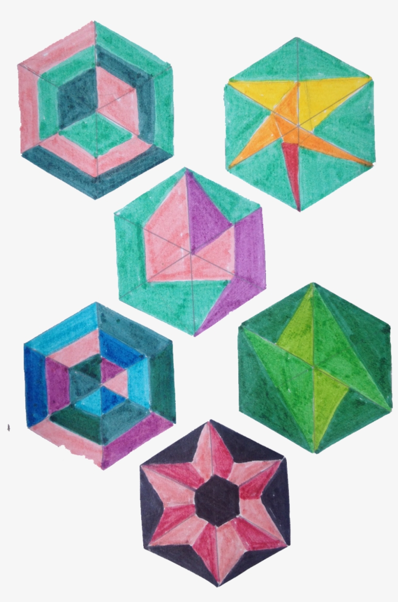 Bocetos En Blanco Y Negro, Técnica De Color Y Bolígrafo - Triangle, transparent png download