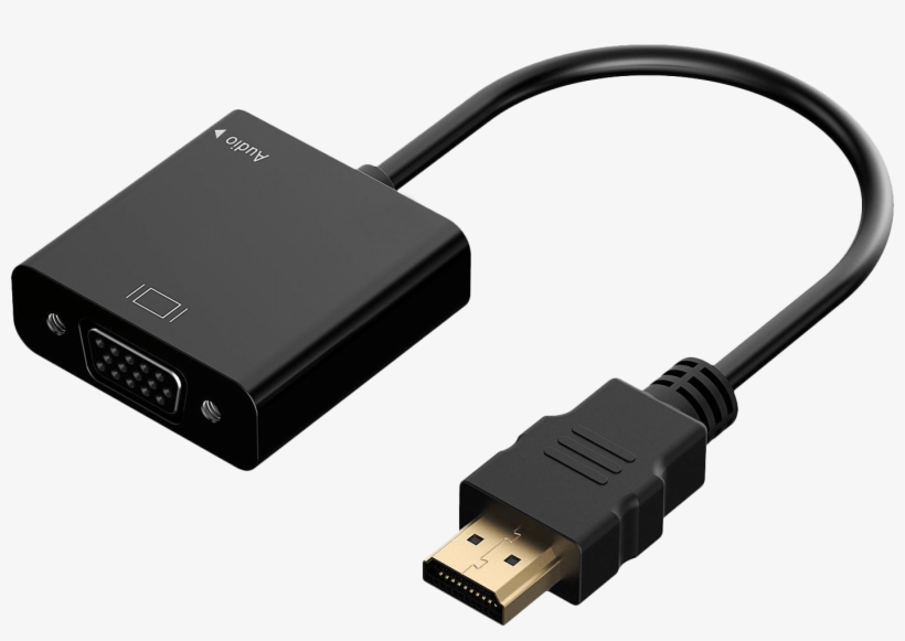 Hdmi To Vga Adapter Converter Audio - Hdmi, transparent png download
