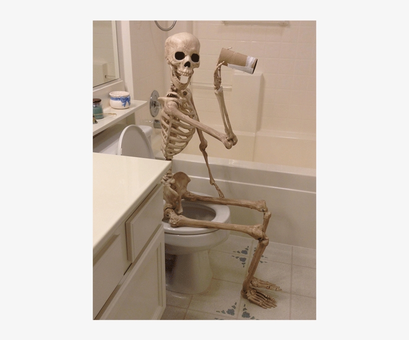 Ma, We're Out Of Toilet Paper - Skeleton Sitting On The Toilet, transparent png download