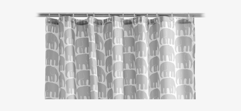Cortinas De Baño - Finlayson Elefantti Shower Curtain 180x200cm, Grey, transparent png download