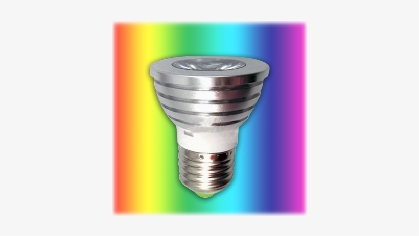 Bombilla Led Rgb 3w Rosca Gruesa Control Remoto - Led Lamp, transparent png download