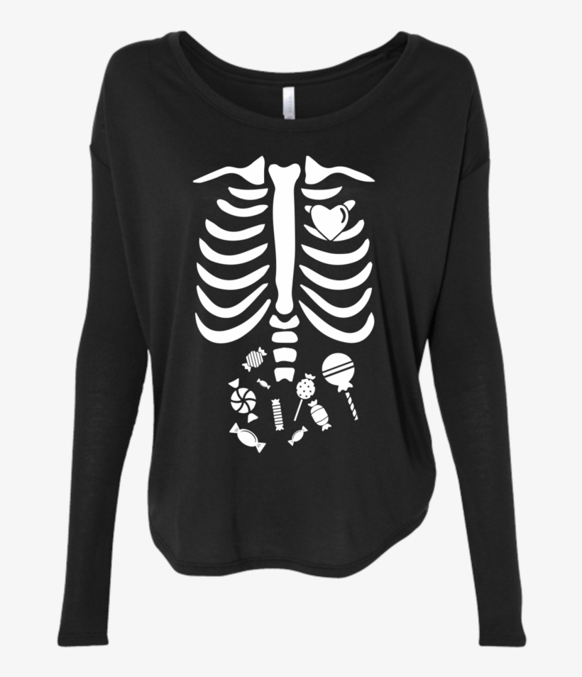 Muggies Rib Bone Candy Tummy Halloween Skeleton Funny - Skeleton Shirt With Baby, transparent png download