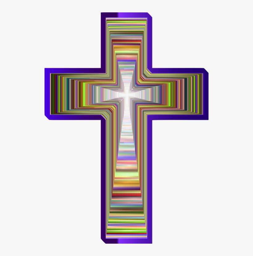 Crucifix Line Purple - Clip Art, transparent png download