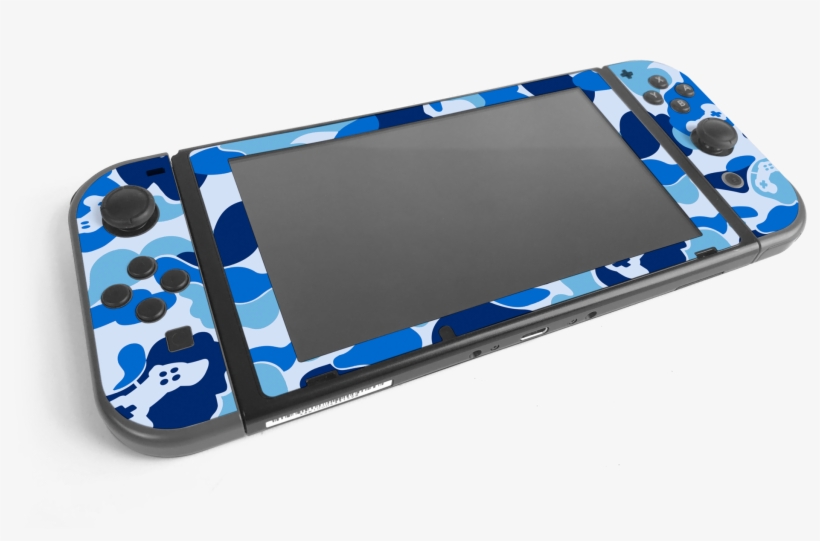 Nintendo Switch Blue Game Camo Skin Decal Kit - Grey Nintendo Switch, transparent png download