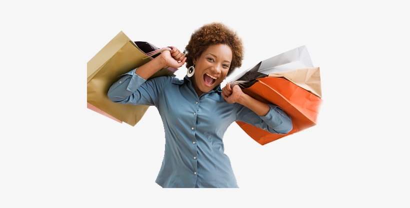 Iphone - Woman With Shopping Bags, transparent png download