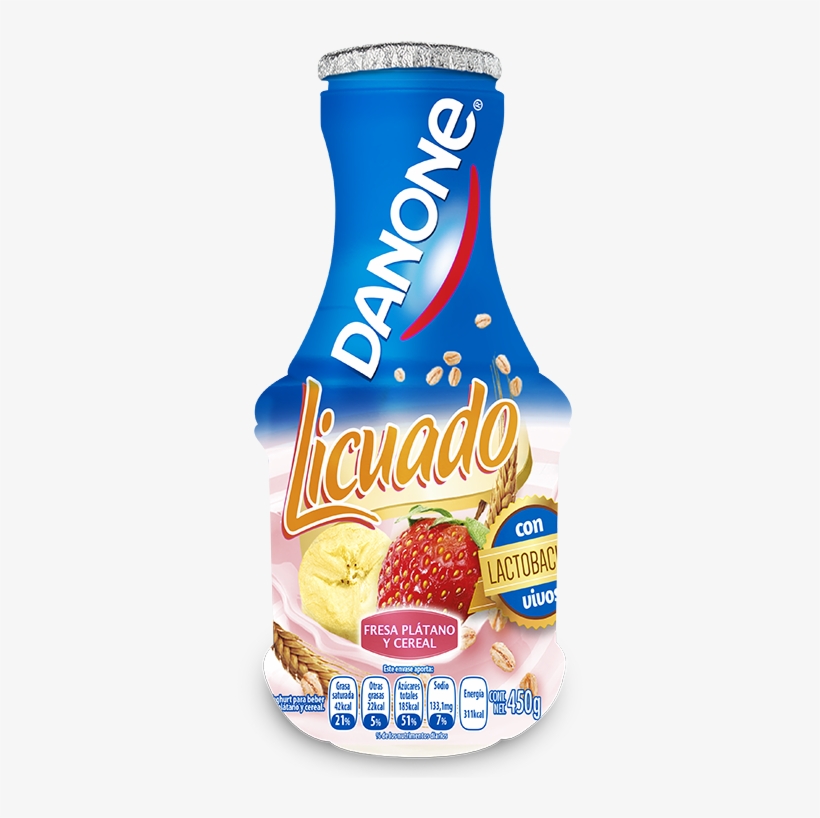 Danone Licuado Plátano Cereal, 450g - Danone Strawberry Drinkable Yogurt, 7.7 Oz, transparent png download