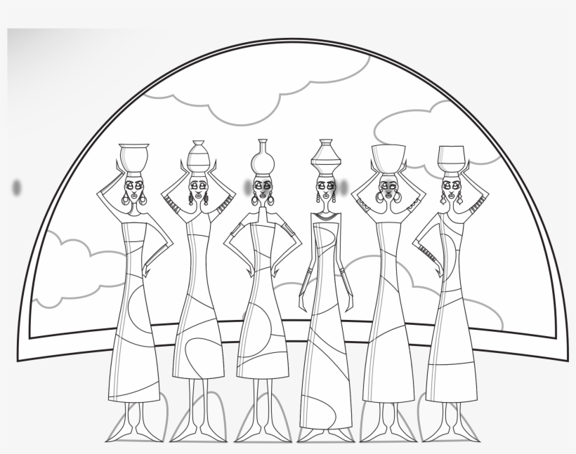 African Women Vessels Black White Art Viscious Speed - Ontario, transparent png download