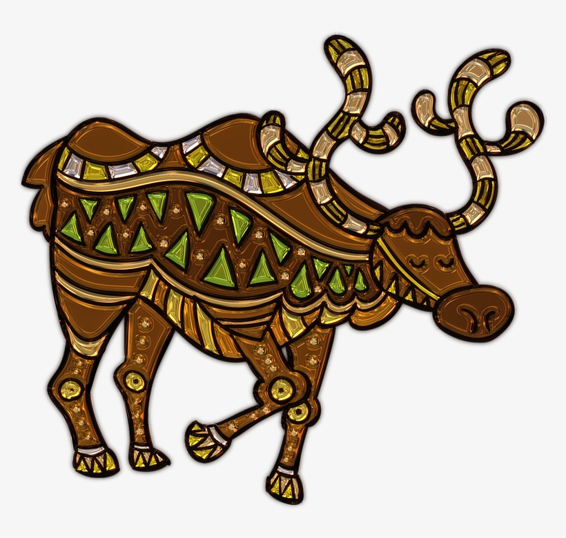 Reindeer, Metallizer, Christmas, Rudi, Png, Glass - Metallic Geometric Moose Queen Duvet, transparent png download