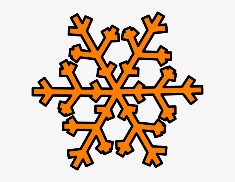 Orange Snowflake Clip Art At Clker - Transparent Background Red Snowflake, transparent png download