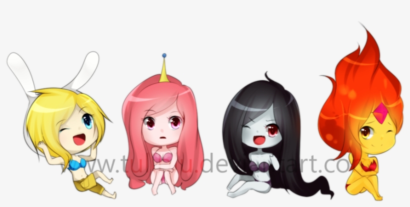 Flame Princess Images Chibi Bikini Adventure Girls - Adventure Time Cute Girls, transparent png download