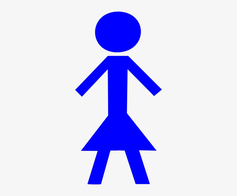 Girl Blue - Stick Figure Clip Art, transparent png download