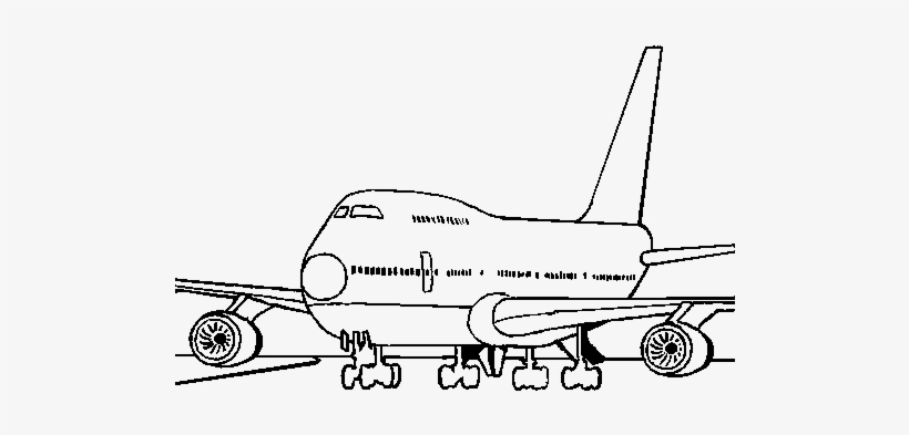 Avion En La Pista Para Colorear, transparent png download