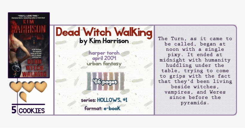 Witches, Vampires, Weres, Oh My - Dead Witch Walking (paperback), transparent png download