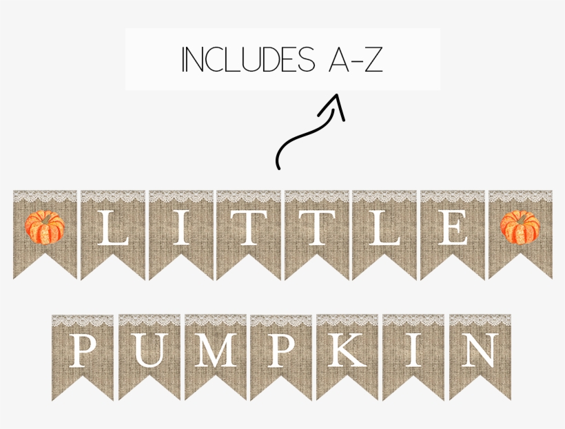 Rustic Burlap Little Pumpkin Banner - Baby Shower, transparent png download