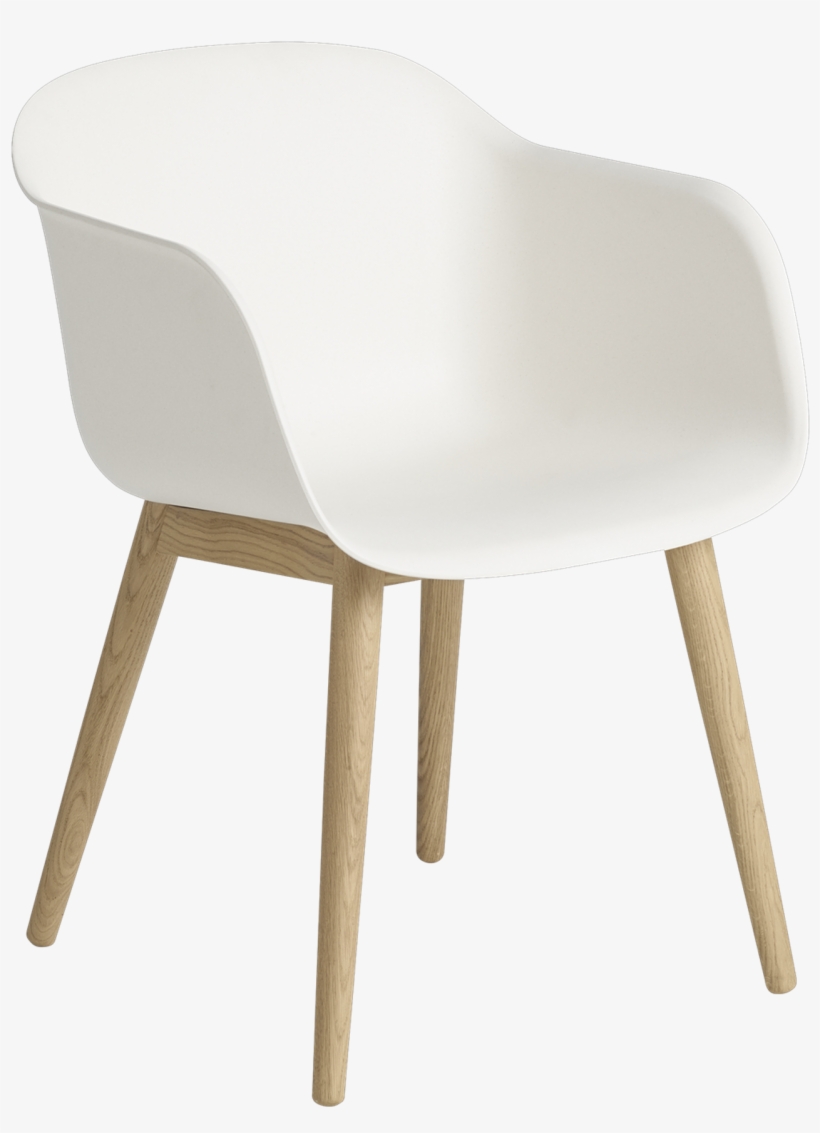 The Fiber Armchair's Wood Base Creates A Sturdy And - Muuto Fiber Armchair, Wood Base, White/oak, transparent png download