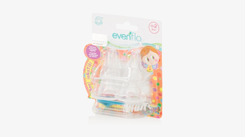 Evenflo Feeding Distroller Slicone Anatomic Nipple - Brush 4 Pack, transparent png download