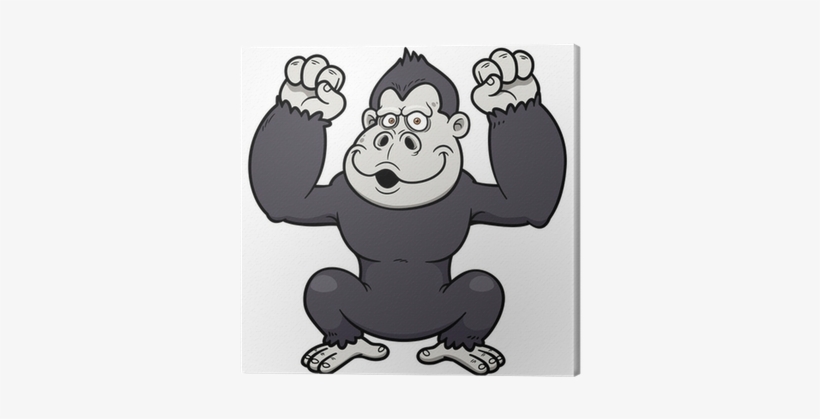 Vector Illustration Of Gorilla Cartoon Canvas Print - Gorila Animado, transparent png download