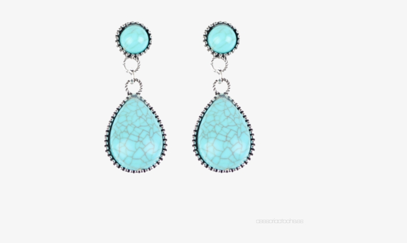 Pendientes De Gota De Agua De Bohemia De Imitación - Bohemian Artificial Turquoise Water Drop Earrings -, transparent png download