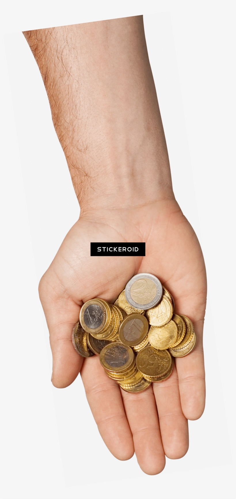 Hand Holding Coins, transparent png download