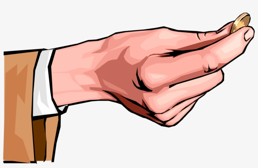 Vector Illustration Of Hand Holding Cash Currency Money - Hand With Coin, transparent png download