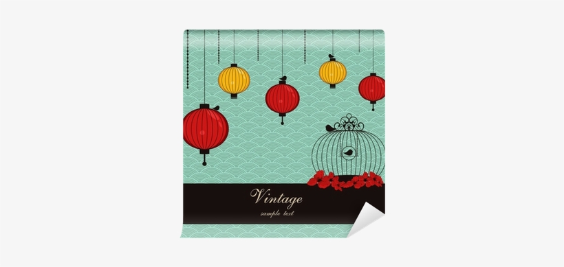Japanese Background With Lanterns And Birdcage Wall - Bird Sang By Diane Bestwick 9781499662160 (paperback), transparent png download